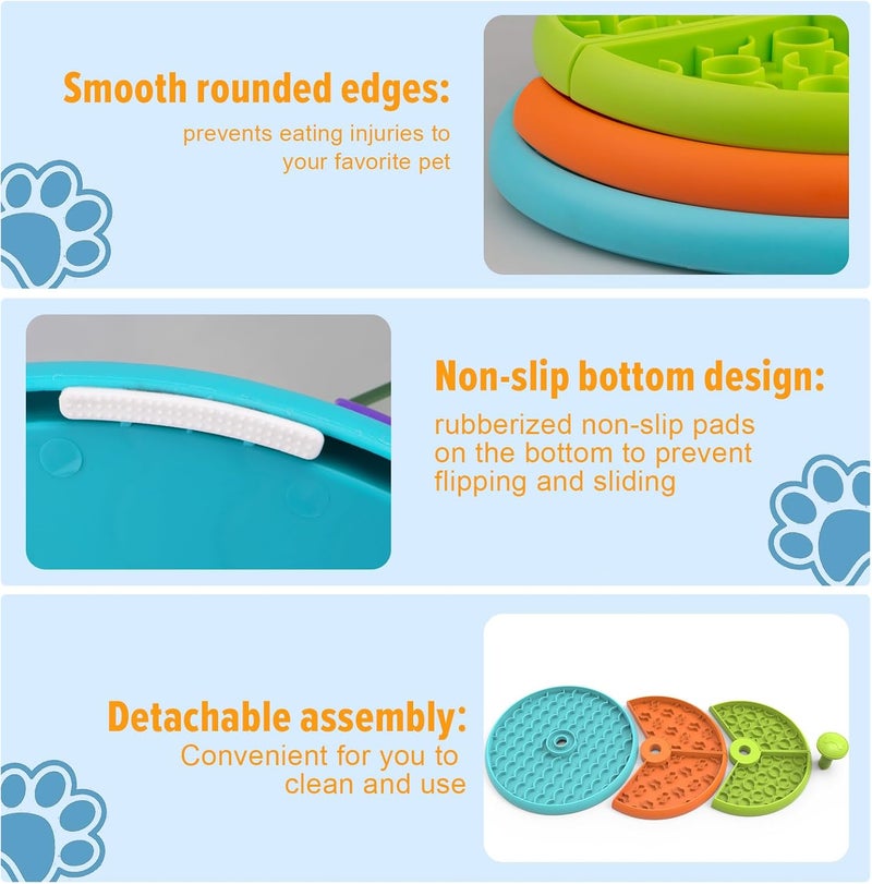 ATDOALL وعاء طعام للكلاب ببطء 3 طبقات، يقلل من الملل والقلق، لعبة ألغاز غذائية، لعبة تفاعلية غير قابلة للانزلاق للكلاب الصغيرة/المتوسطة/الكبيرة (2 قطعة) - Image 5